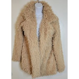 Camel color faux fur jacket. Size small. Thread + Supply.